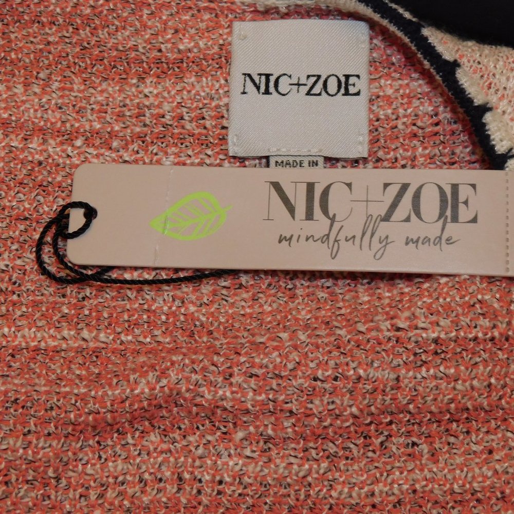 NWT Pink Palm Tree Sweater NIC+ZOE M - Picture 4 of 4